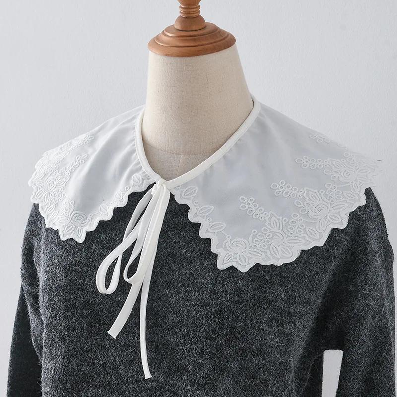 Korean Big Lapel Fake Collar Shoulder Wraps Shawl Female Removable Blouse Tops Shirt Detachable Collar Neckwear False Collar