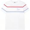 Fila Emerald Series Striped Round Neck Casual Letter Short Sleeve T-Shirt Women T-Shirts White F11W434105F-WT