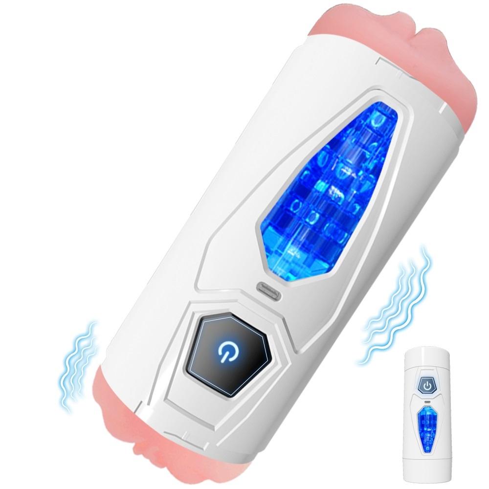 Male Stroker Double Ended Masturbation Cup Pocket Pussy Vibrator Lifelike Vaginal  Mouth Tongue Blowjob Adult Sex Toys for Man