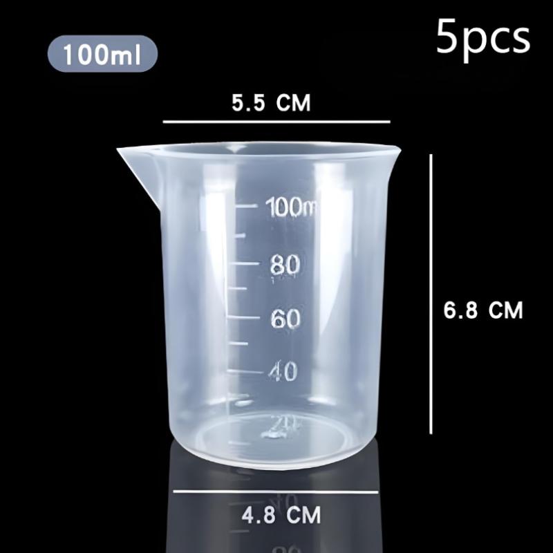 100ml/150ml maišymo puodeliai Plastikinis skysčio indas Epoksidinės dervos matavimo stiklinė Cheminės laboratorijos puodeliai Matavimo puodelis Virtuvės kepimas