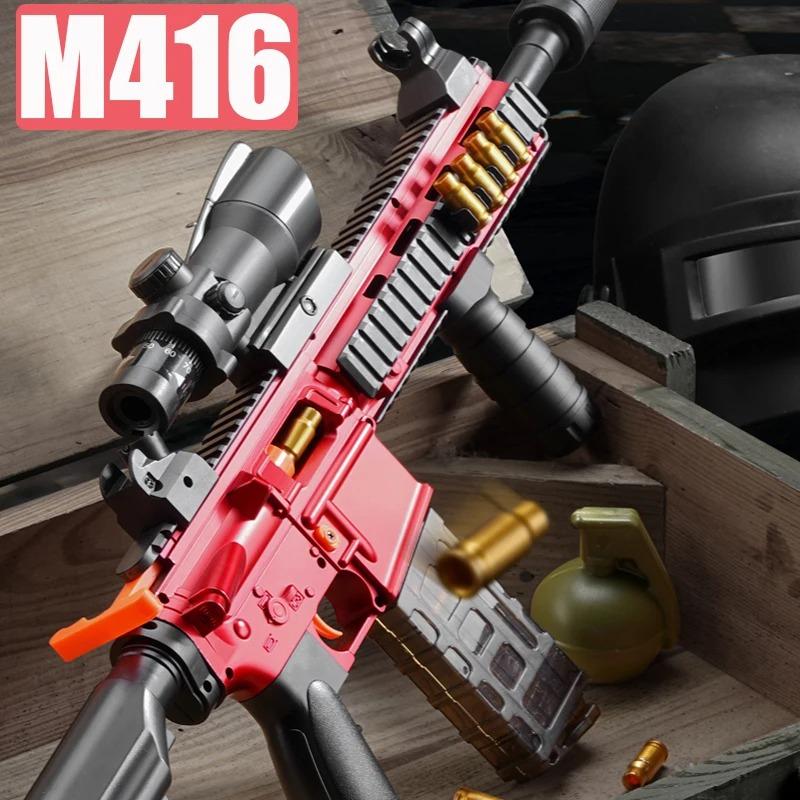 Soft Bullet Toy Gun M416 Barrett Classic Style Manual with Automatic Return Target Perfect Birthday Gift for Boys
