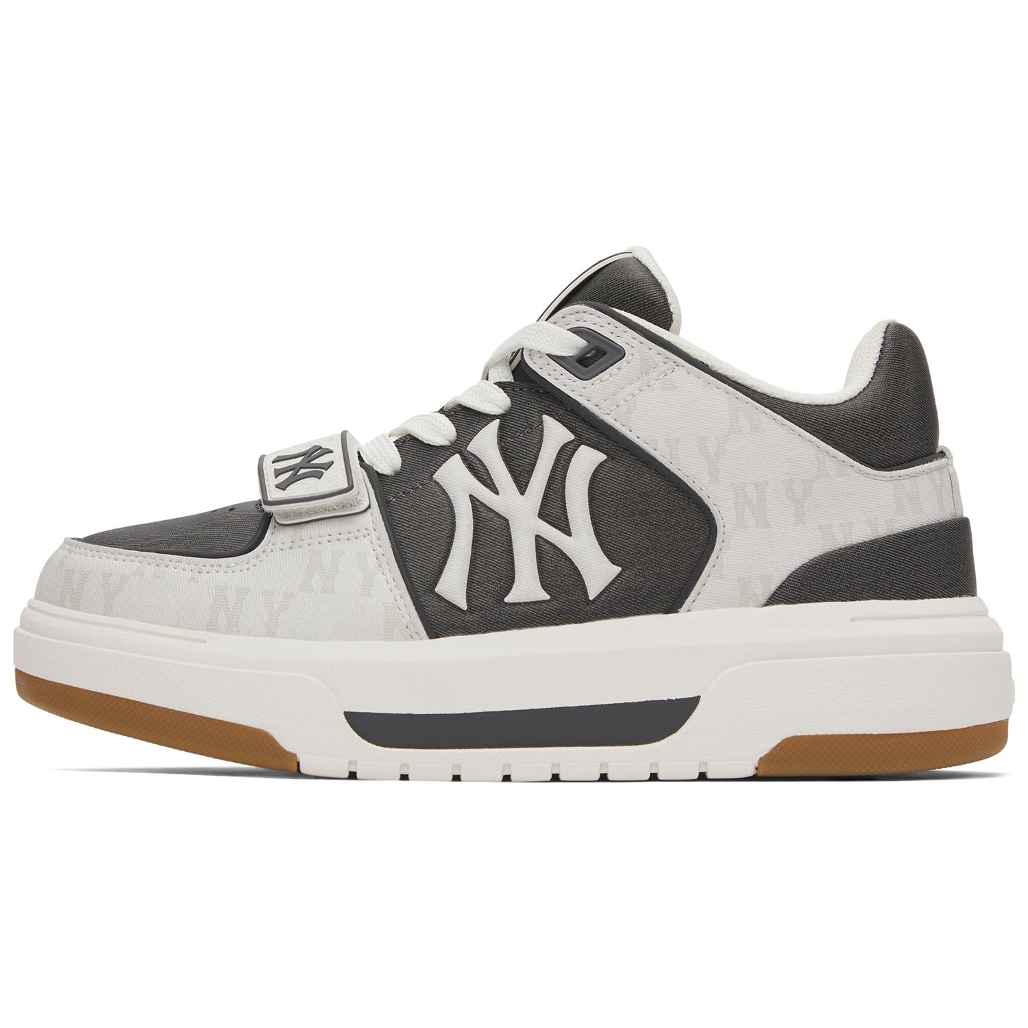 

New MLB Chunky Liner Mid Top Casual Shoes Unisex Gray White 3ASXCHL4N-50GRS 41