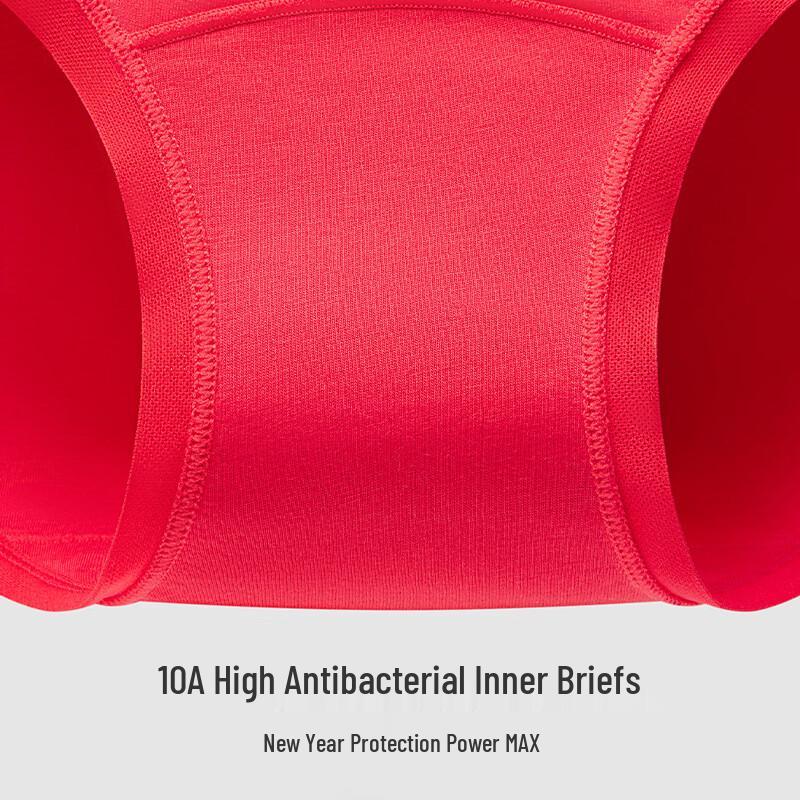 MaoRen Women's Disposable Pure Cotton Underwear, Chinese Red 5-Pack