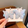 Girl Hairpin Double Layer Mesh Yarn Butterflies Decor Hair Clip with Imitation Pearls
