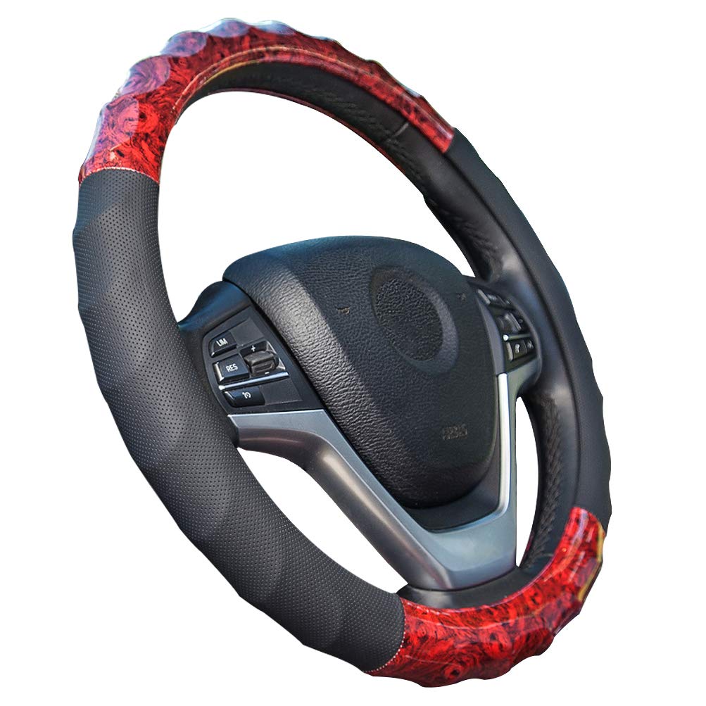 ZATOOTO Steering Wheel Cover for Light S Wood Massage Wood Steering Comfortable to the Good Cars, Size, Grain, Function, Stylish, Breathable, Cover,