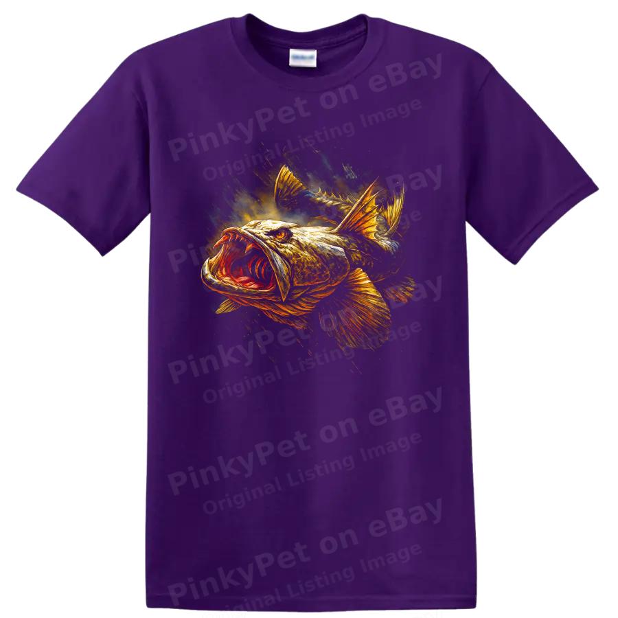 Fish Graphic T Shirt Cool Art Fishing Lover Tee Unique Design Fishing Gift