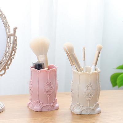 Organizér držák na tužky Plastový kosmetický štětec na make-up Stolní držák na pero Stojan na šperky Úložná schránka na šperky Bílá Růžová Potřebné potřeby