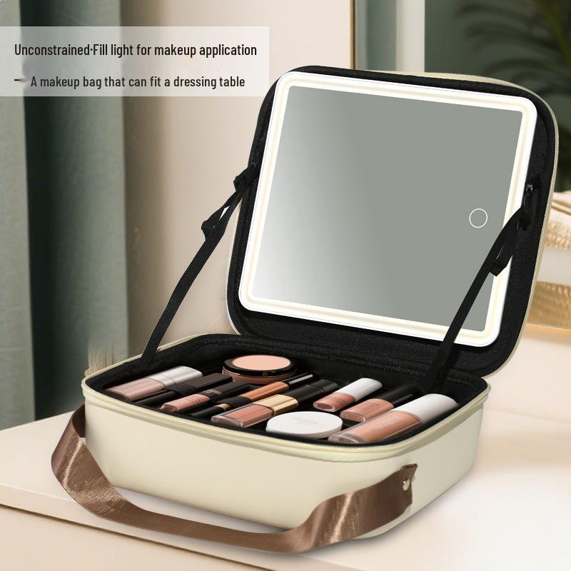 LED Light Makeup Mirror & Storage Travel Bag