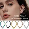 5Pcs New Stainless Steel Faux Septum Ring for Women Men Fake Non-Piercing Nose Ring Jewelry Non-Pierced Clip on Nose Ring Hoop