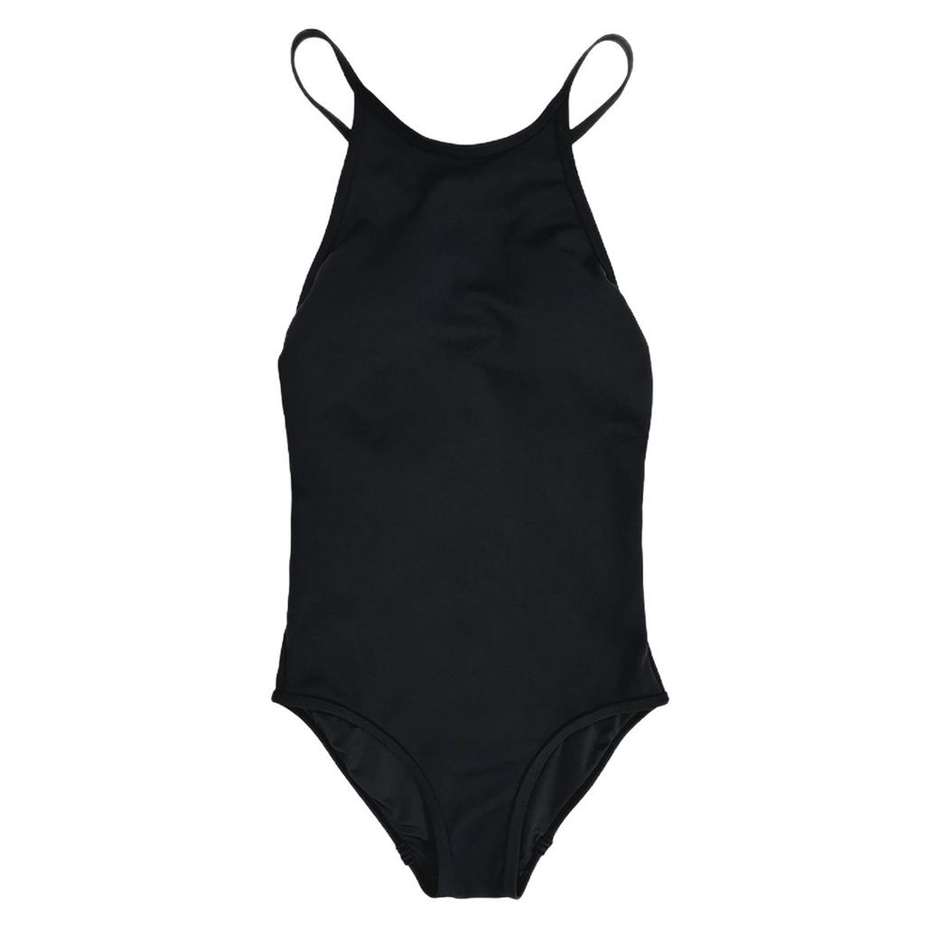 Small breasts sexy big halter strap one-piece swimsuit female slim black high-end Japanese student Korean swimsuit