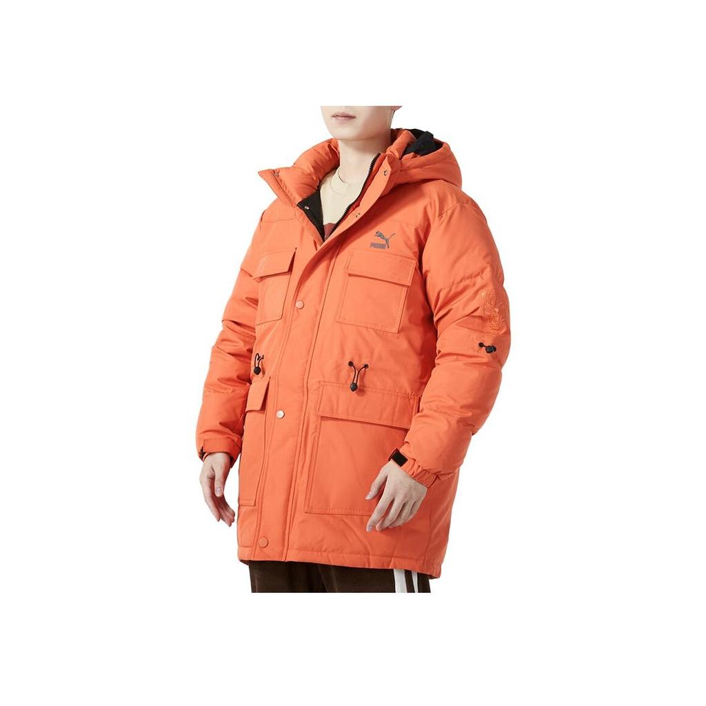 Puma Logo-Print Lockere Warme Daunenjacke Unisex Oberbekleidung Orange 539760-79