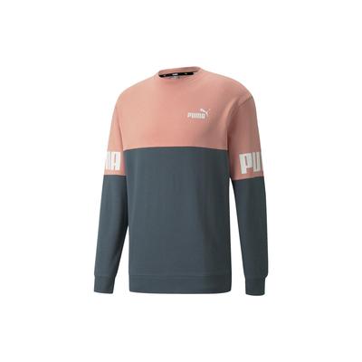 Moletom Esportivo Gola Redonda Colorblock com Estampa de Logo de Letra Masculino Cinza Azul Rosa-Choque 670935-42