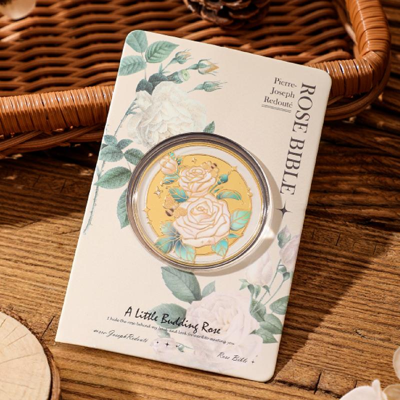 Love and Deepspace Sylus Qinche Farbige Rose Münze Anime Cosplay Wunschmünze Reise Jubiläum Geburtstagsgeschenk für Freunde Spielfans