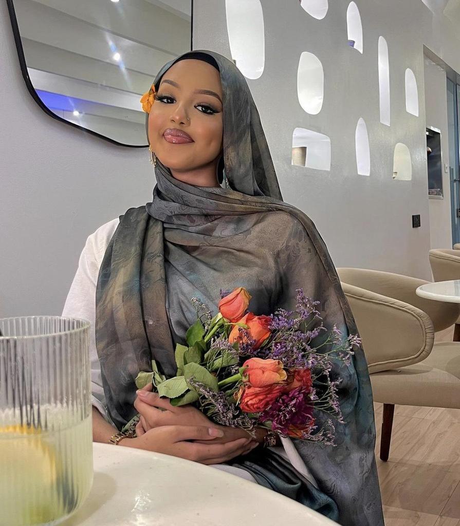 Watercolor Series Cotton Satin Printed Ethnic Headscarf Shawl for Women, 180x80CM.