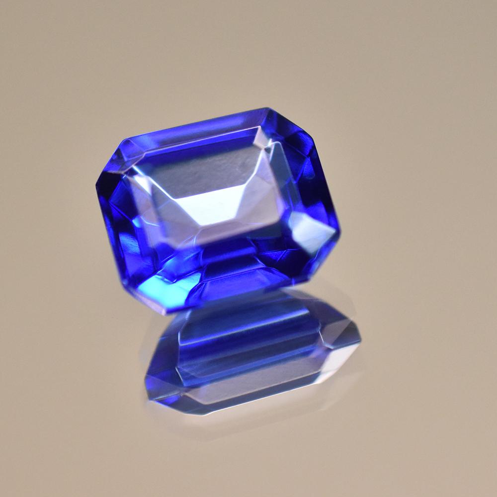Natural Blue Tanzanite Loose Gemstone 7.65 Ct 11x9mm Emerald Shape for Jewelry Making and Crafts