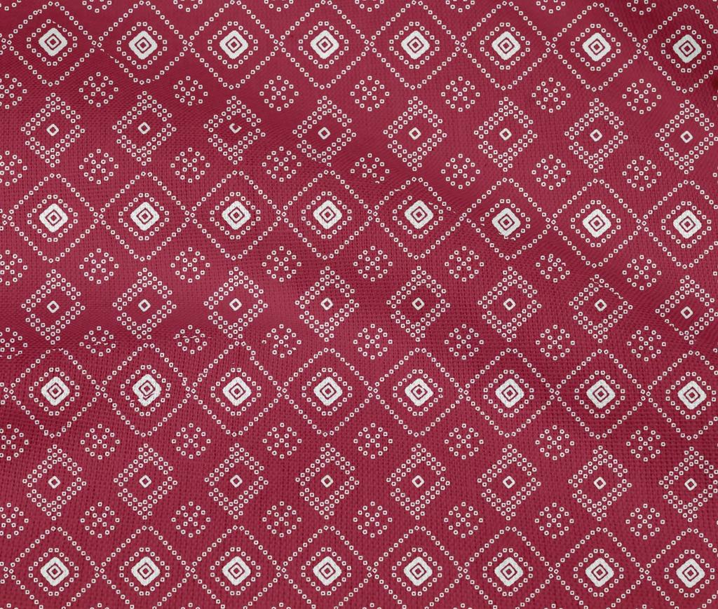 oneOone Bavlna Flex Carmine Red Fabric Geometric Bandhani Dress Material Fabric Print Fabric By The Yard 40 Inch
