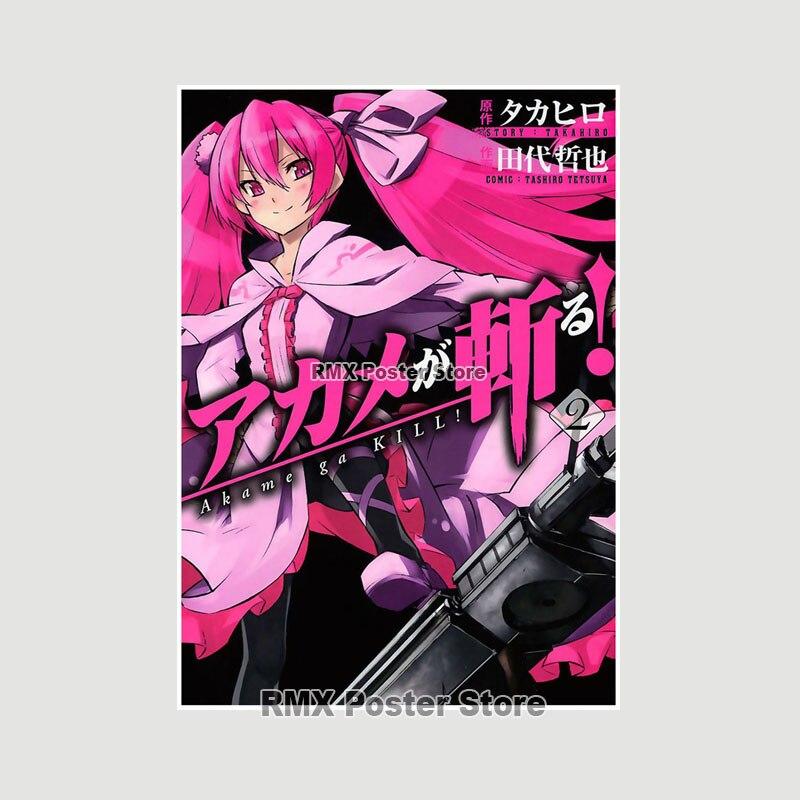 Akame Ga Kill Anime-Poster und Drucke, Wandkunst, Dekoration, weißes Papier, dekorative Gemälde, Bilder, Wohnzimmer, Zuhause, Wandbild