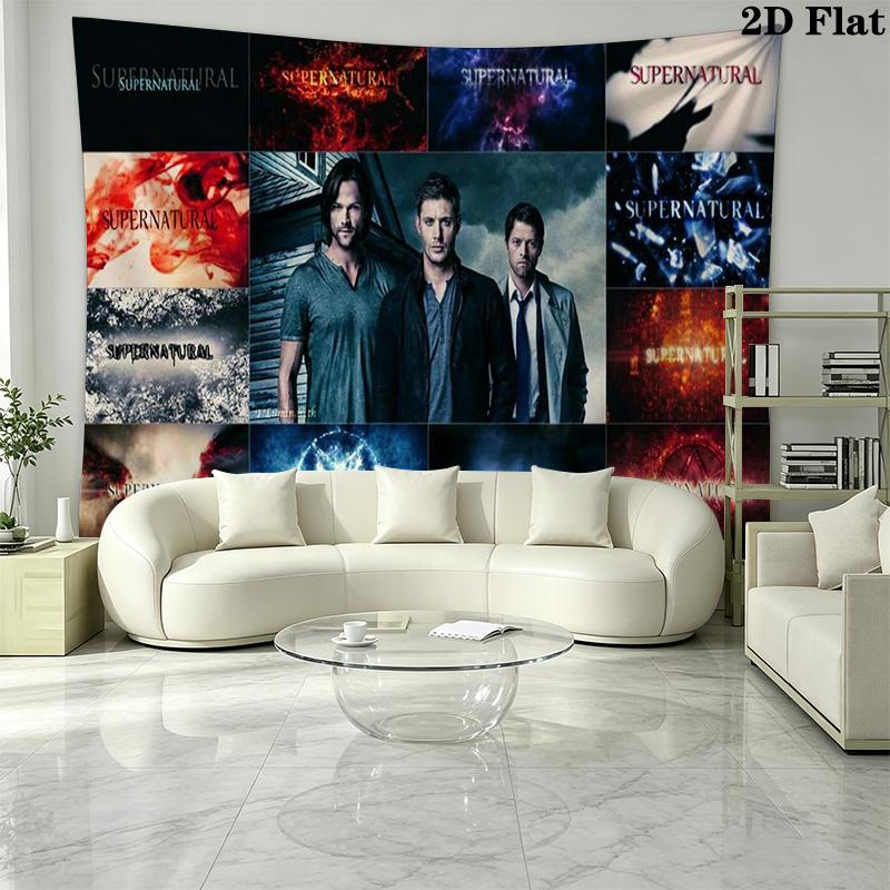 Supernatural Poster Wall Tapestry Aesthetic Wall Hanging Printed Fabric Blanket Decorative Tapestries for Bedroom Living Room Home Decor