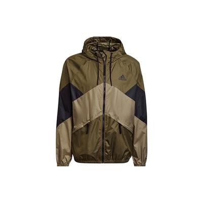 Logo Graphic Colorblock Windbreaker Jacket Men Outerwear Olive GT6577