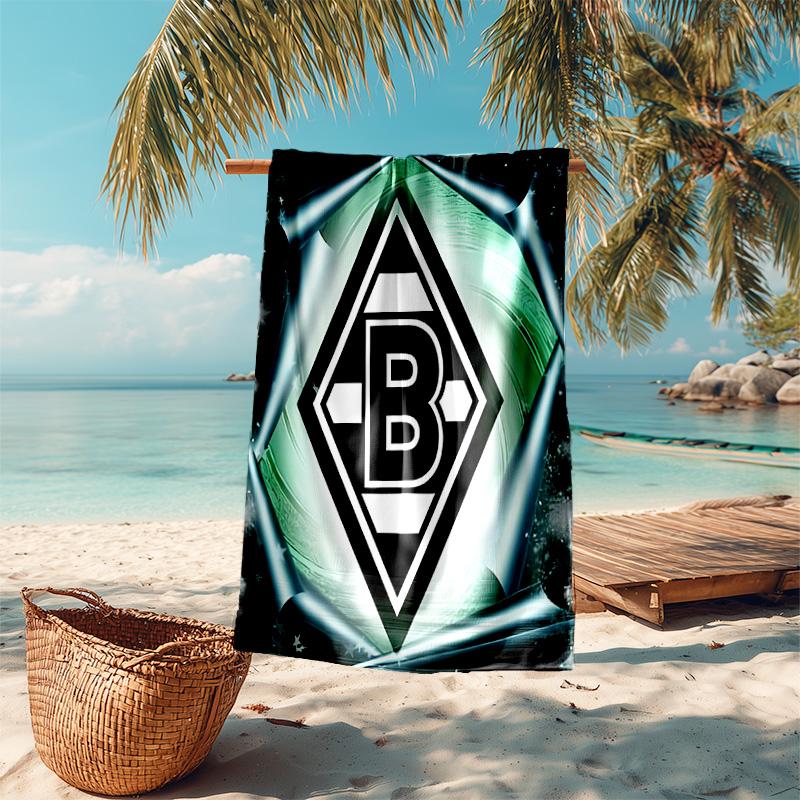 Beweis Strandtuch mit Borussia Mönchengladbach Logo Muster - weich, saugfähig, schnelltrocknend, maschinenwaschbar - perfekt zum Schwimmen, Camping, Baden