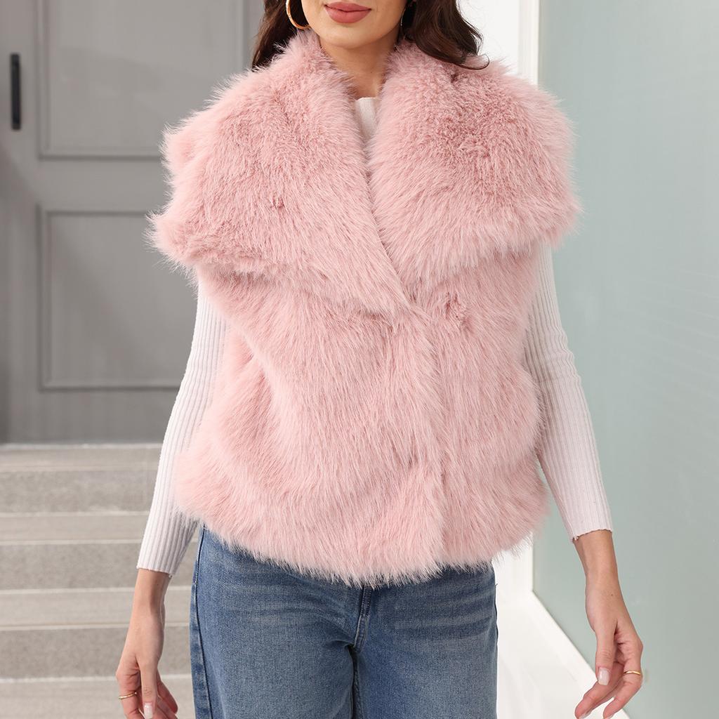 Women's Fashion waistcoat Sleeveless Lapel Coat