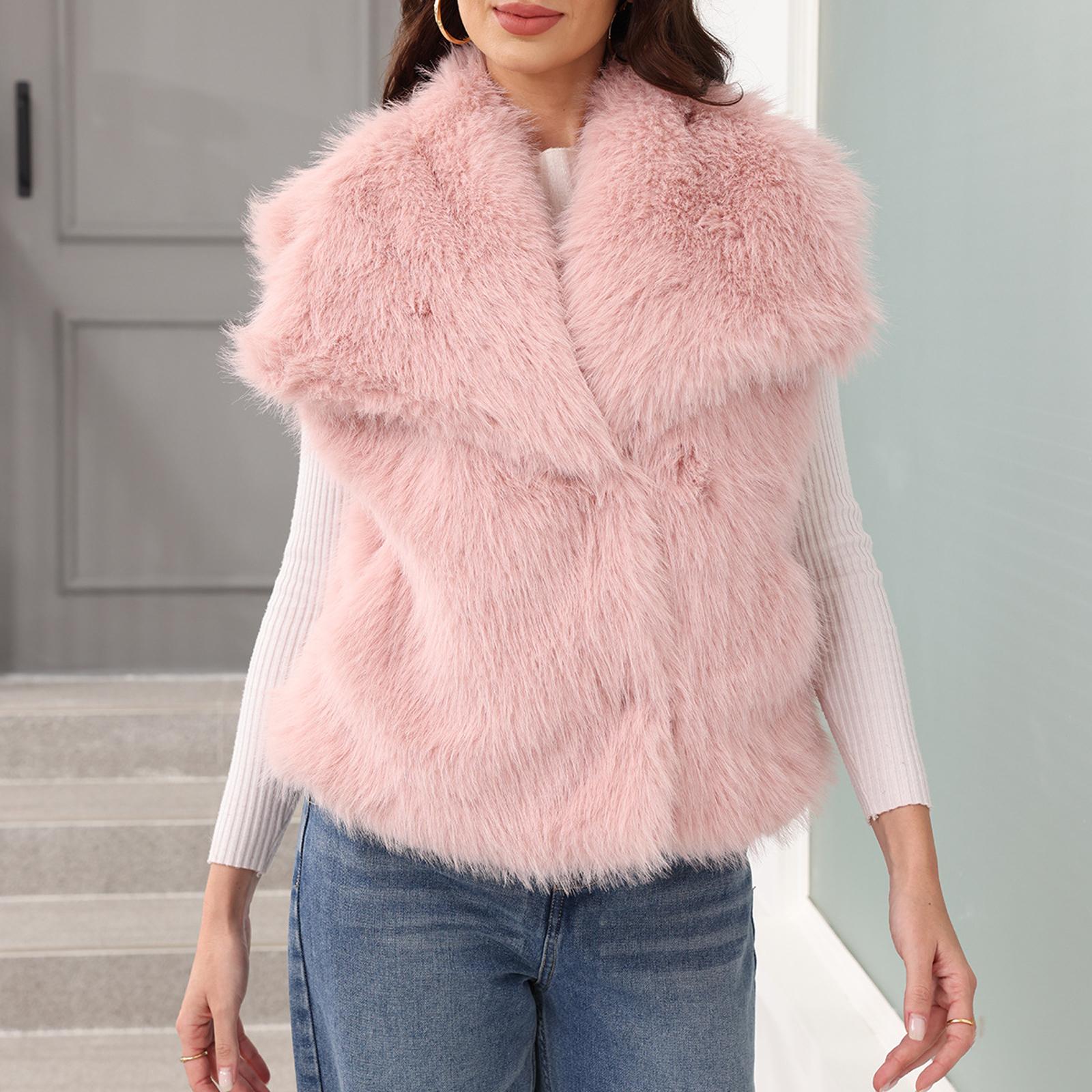 

Женский модный жилет Без рукавов Пальто с лацканами XL розовый