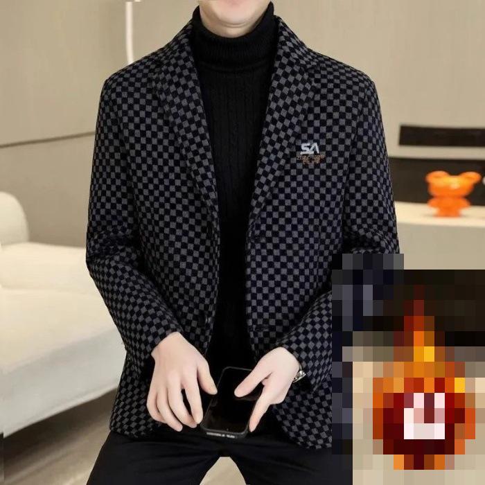 Men's High-End Autumn Winter Stand-Up Collar Jacket, Casual Plus Size, Suitable for Middle-Aged and Youth.