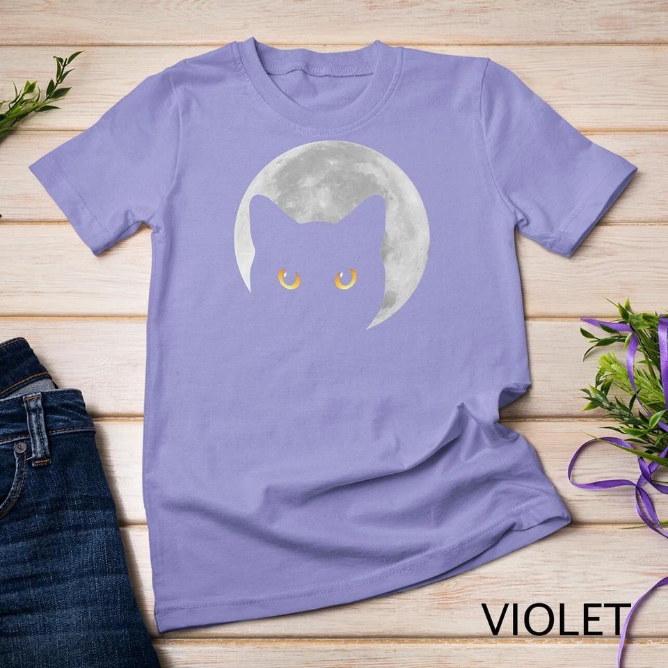 Black Cat Yellow Eyes Cats Moon T-Shirt Unisex T-shirt 11 3XL