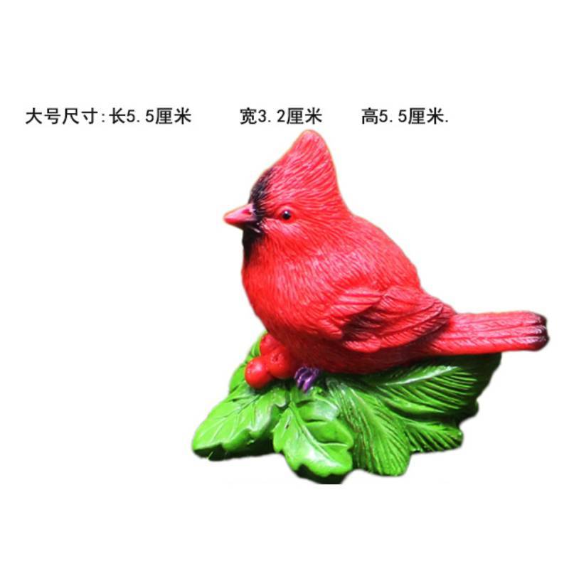 Christmas Red Bird Miniature Resin Landscape Decor With Modern Style For Home And Garden Use