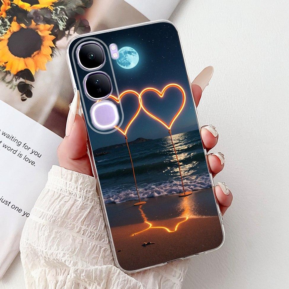 For Vivo V40 Lite 5G IDN Case V2417 Clear Cute Cat Fashion Butterfly Love Painted Soft Phone Case For Vivo V40 Lite 4G IDN Cover