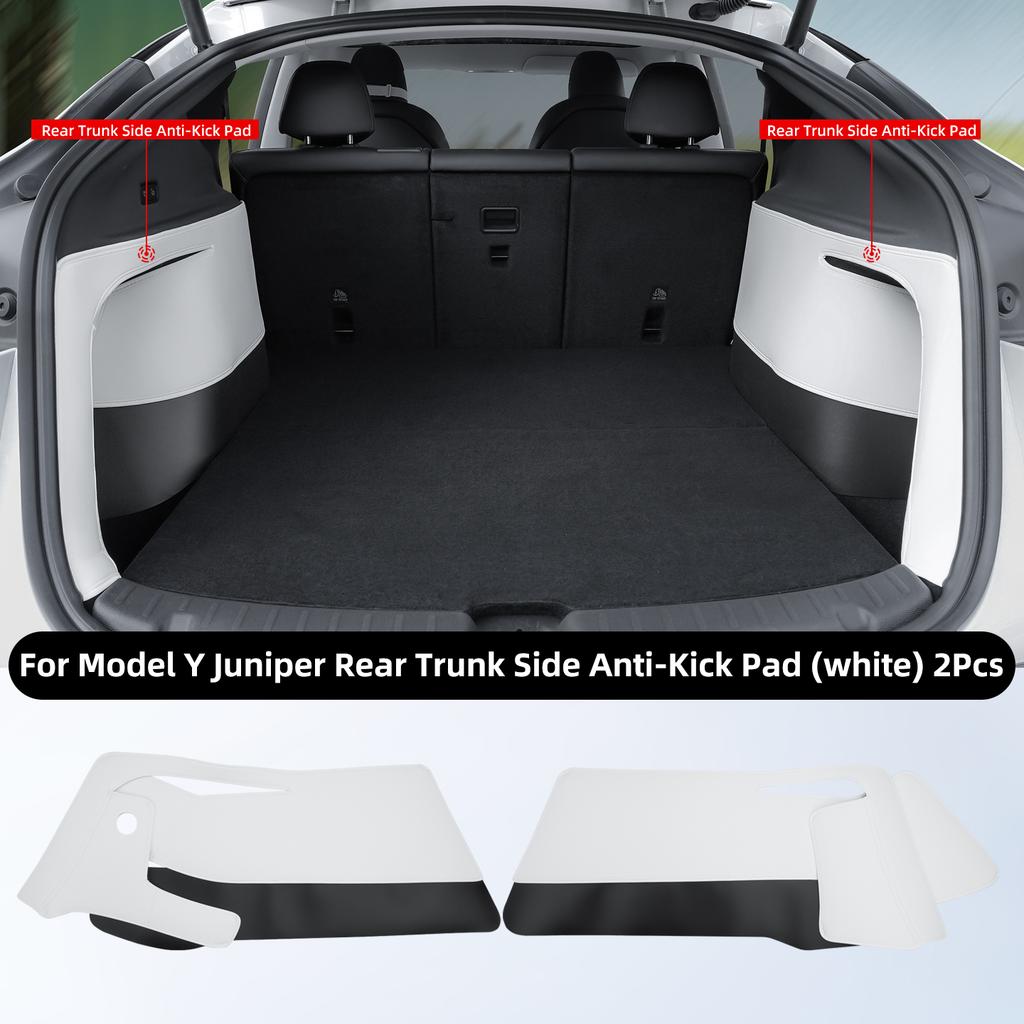 For Tesla Model Y Juniper 2026 Leather Trunk Mats Rear Seat Back Protector Pad Backrest All Weather Liner Pet Anti-kick Pad