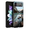 Z Flip 4 Phone Case for Samsung Galaxy Z Flip 3 5G ZFlip3 Flip3 Zflip Flip4 Black Hard Cover Waterfall Nature Trees Ship Shell