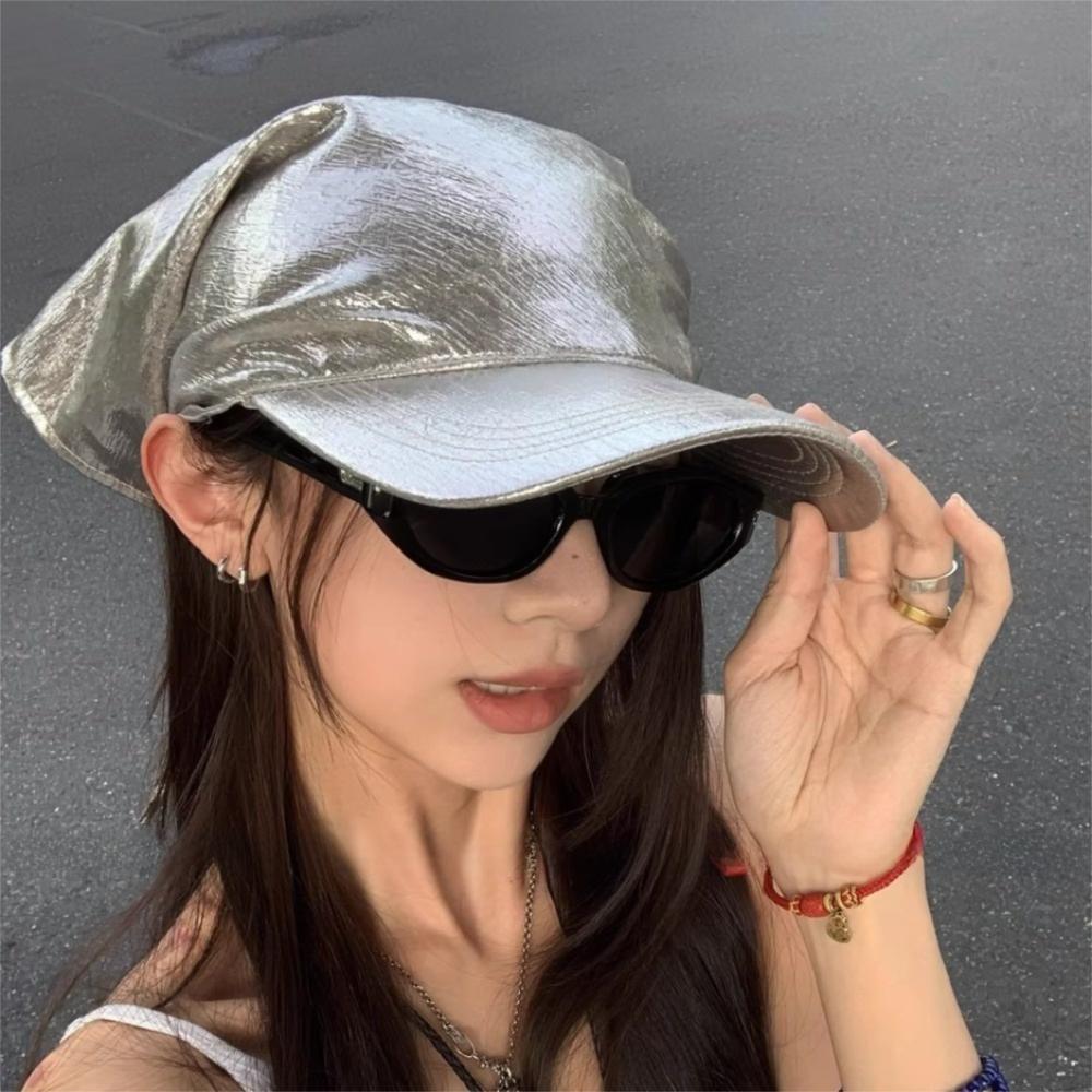 Satin Headscarf Baseball Cap Y2K Peaked Cap Simple Sunscreen Beach Hat Travel