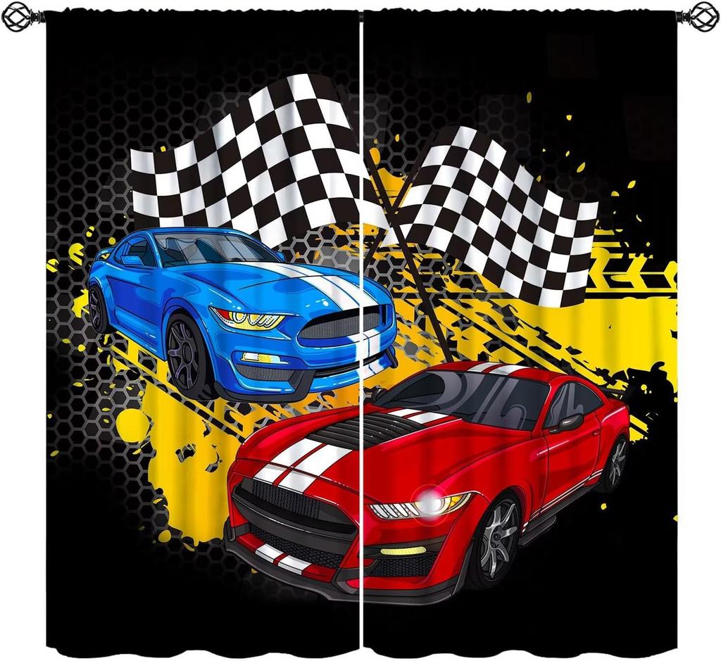 Room Darkening American Football Curtains Men Teens Cool Ball Sporty Theme Art Printed Window Drapes Kids Boys Bedroom Living Curtain Polyester