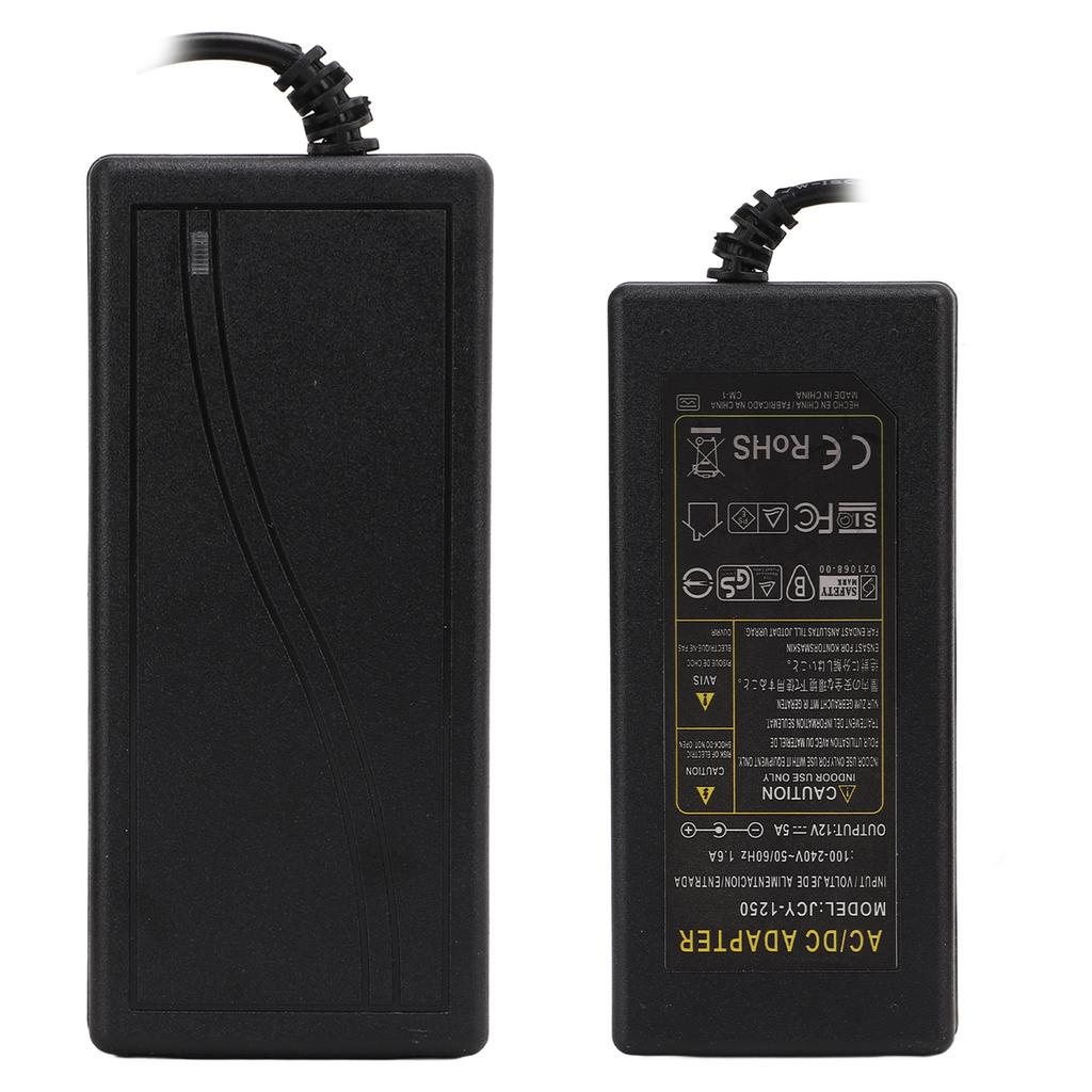 DC 12V 5A Power Adapter Power Supply Brick Switching Transformer for LED Light Strip 100‑240V