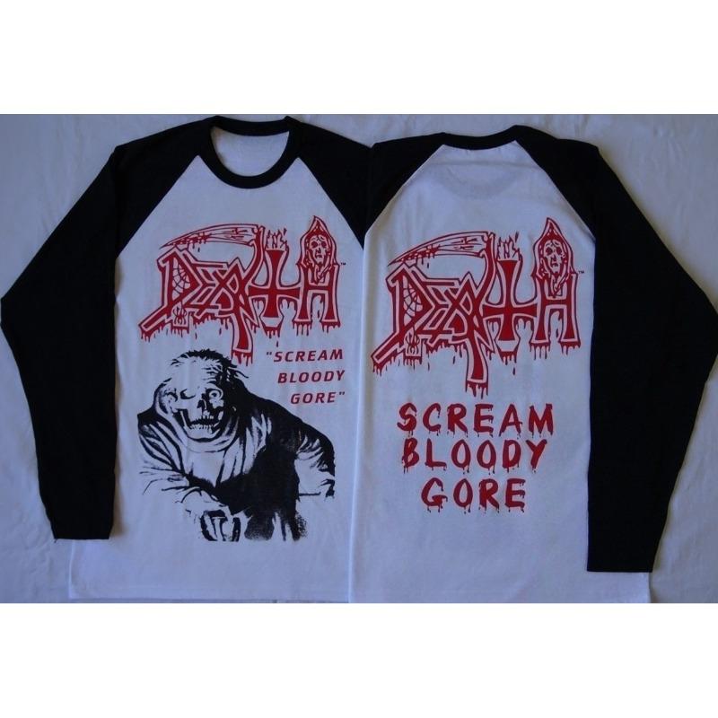 Legendary metal band Death retro neutral long sleeved T-shirt shirt street skeleton dark Harajuku round neck top