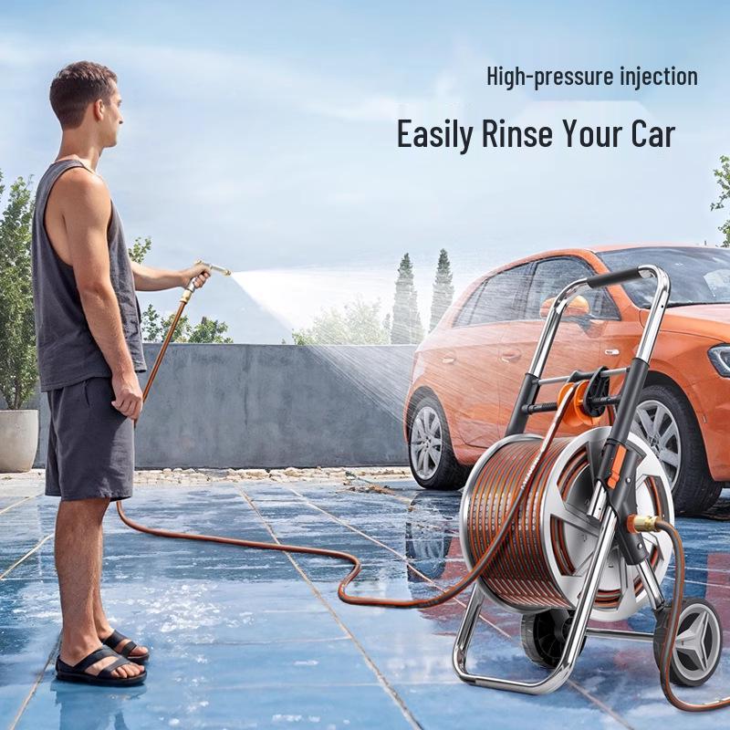 High-Pressure Metal Hose Reel for Car Wash & Garden Watering