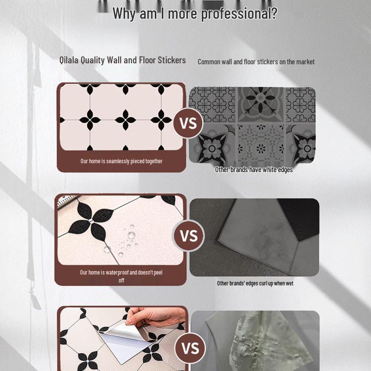 Waterproof Anti-slip Self-adhesive Bathroom & Kitchen Floor Tile Sticker