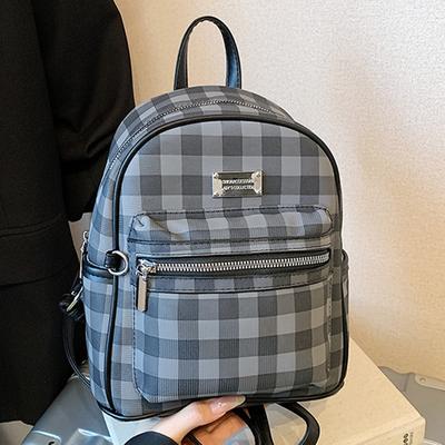 Fashion Casual Backpack Women's 2025 Summer New Personalized Design Plaid Small Backpack Simple Foreign Style Small Backpack