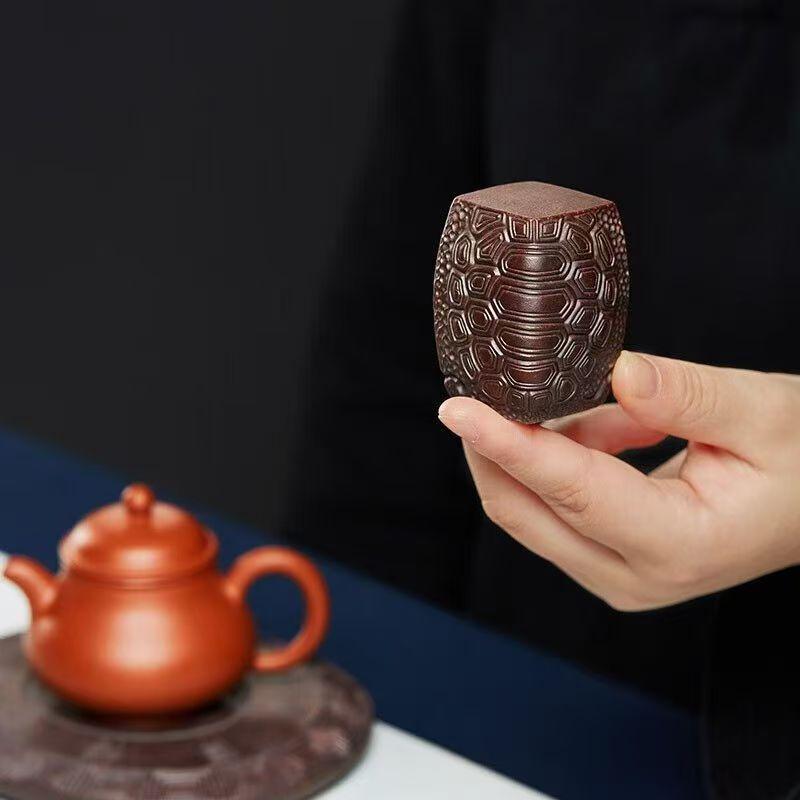 Yixing Purple Clay Tea Pet Play Tortoise Shell Cover Cover Bracket Can Raise Table Ornaments Tea Set SculptureRich Armor