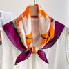 Tulip Orange Silk Scarf Women's Spring Summer Neck Protection Sun Protection Imitation Silk Small Square Scarf Scarf with Dress Shoulder