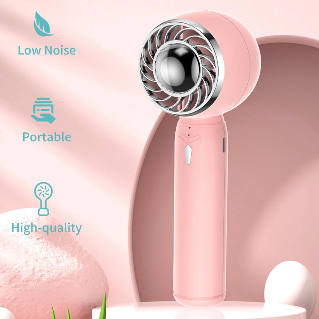 Handheld Fan with Base 2000mAh Battery Portable Mini Fan 3 Speed Low Noise Personal Desk Fan for Travel Camping Office Home USB Rechargeable Electric