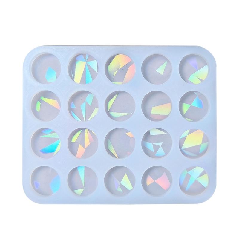 Silicone Mold for Earring Pendant Holographic Round Earring Resin Mold Rainbow Light Earring Keychain Charm Epoxy Mold