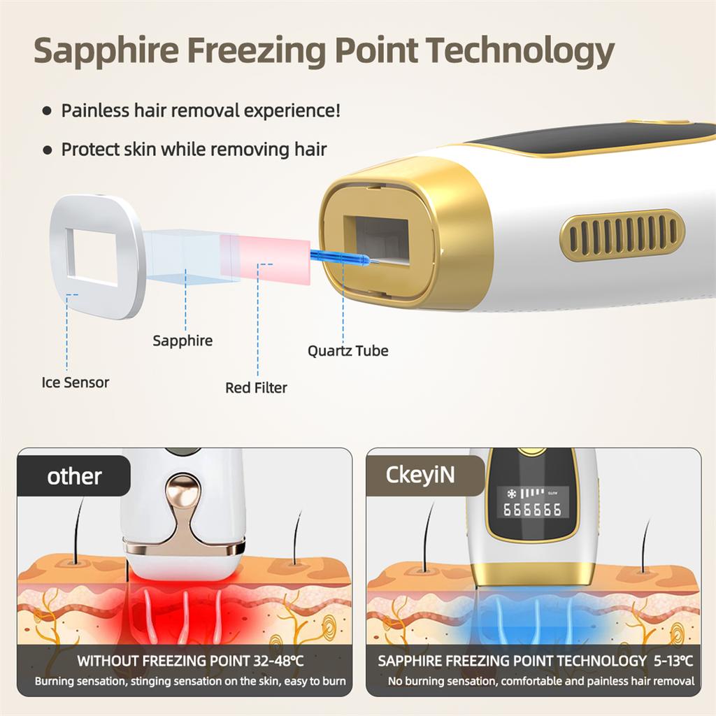 Köp CkeyiN 990000 Flashes IPL Electric Laser Epilator Parmanent Body