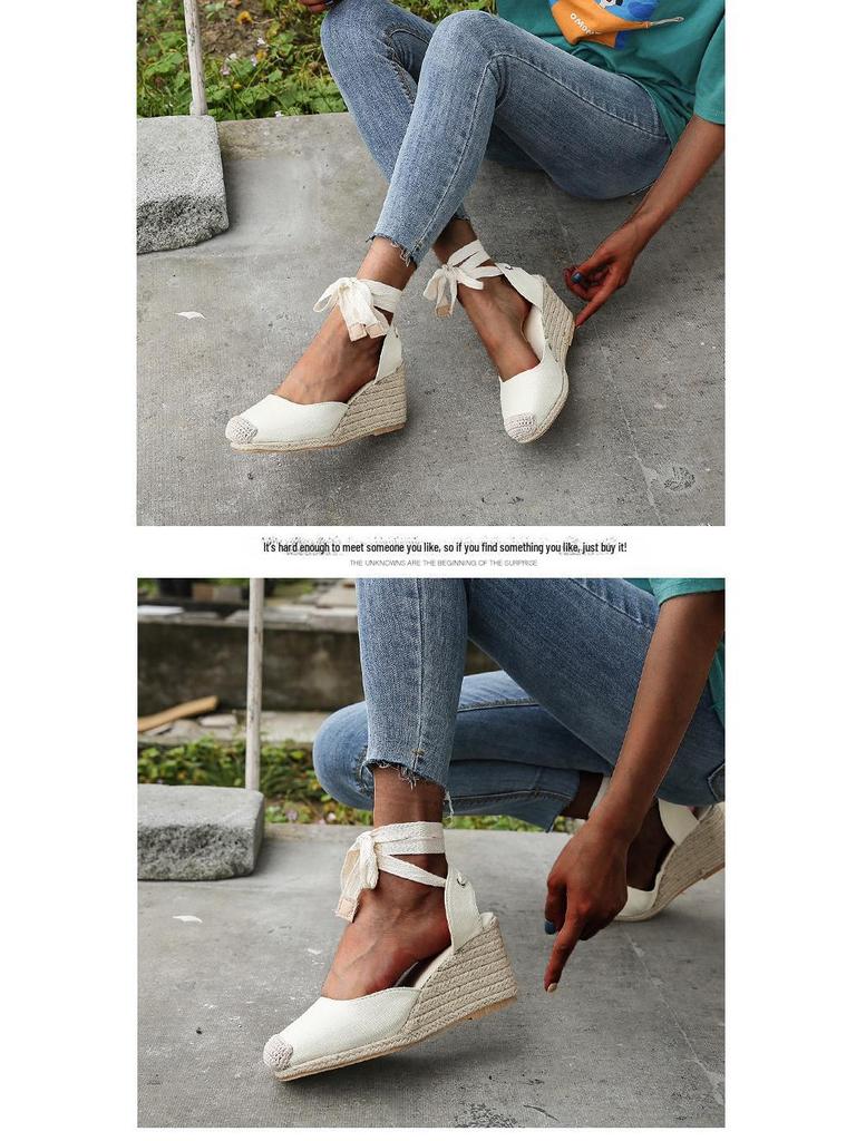 Sommer 2021 Damen Keilsandalen mit geschlossener Spitze