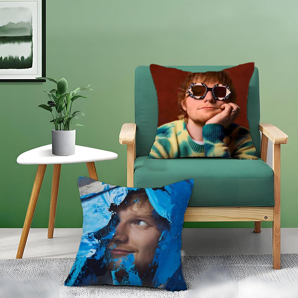 Electronic Music Pop Singer E-Ed Sheeran Pattern Printed Pillowcase For Living Room Sofa Cushion Cover & Bedroom Decor