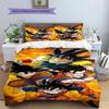 Dragon Ball Super Pattern Bedding,Quilt Set Quilt Cover Pillowcase Home Birthday Gift (1 * Duvet Cover + 2 * Pillowcase, Without Core)