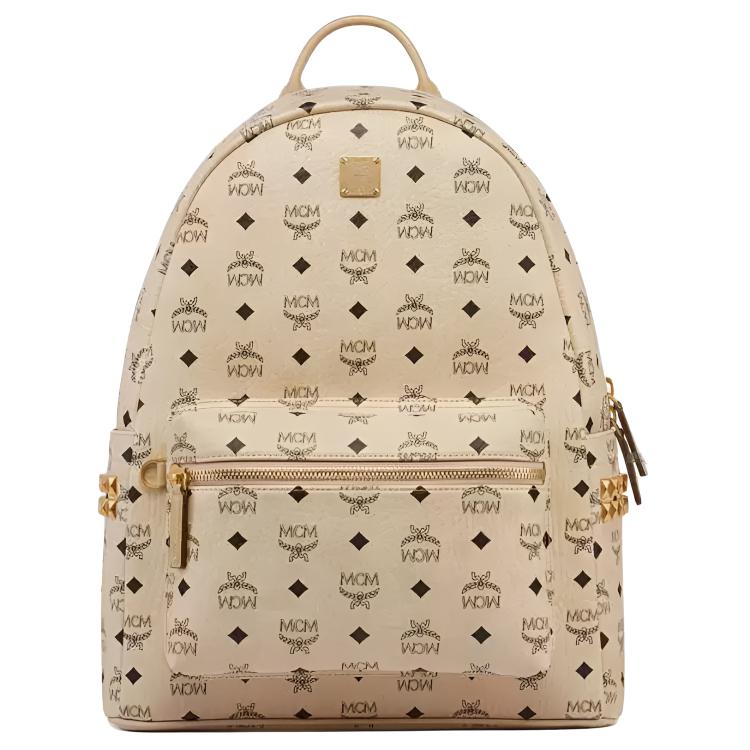 

MCM Modern Unisex Style Faux Leather Backpack Medium Unisex backpack Beige MMKEAVE12IG-1 Basic Set (Bag+Dust Bag)