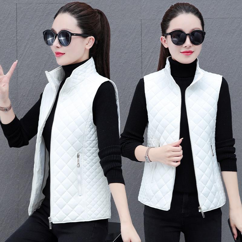 Lightweight Down Vest Women's Autumn Winter Cropped Middle Age Mother's Attire Zipper Cardigan Jacket