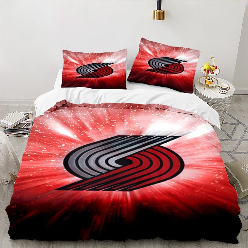 Portland Blazers Artwork Bedding Set 3pcs, High Quality Bedding Set Including 1pc Duvet Cover And 2pcs Pillowcases for Bedroom, Dormitory Gift